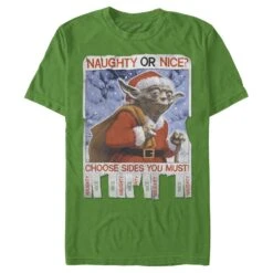 Men's Star Wars Christmas Yoda Naughty Or Nice T-Shirt