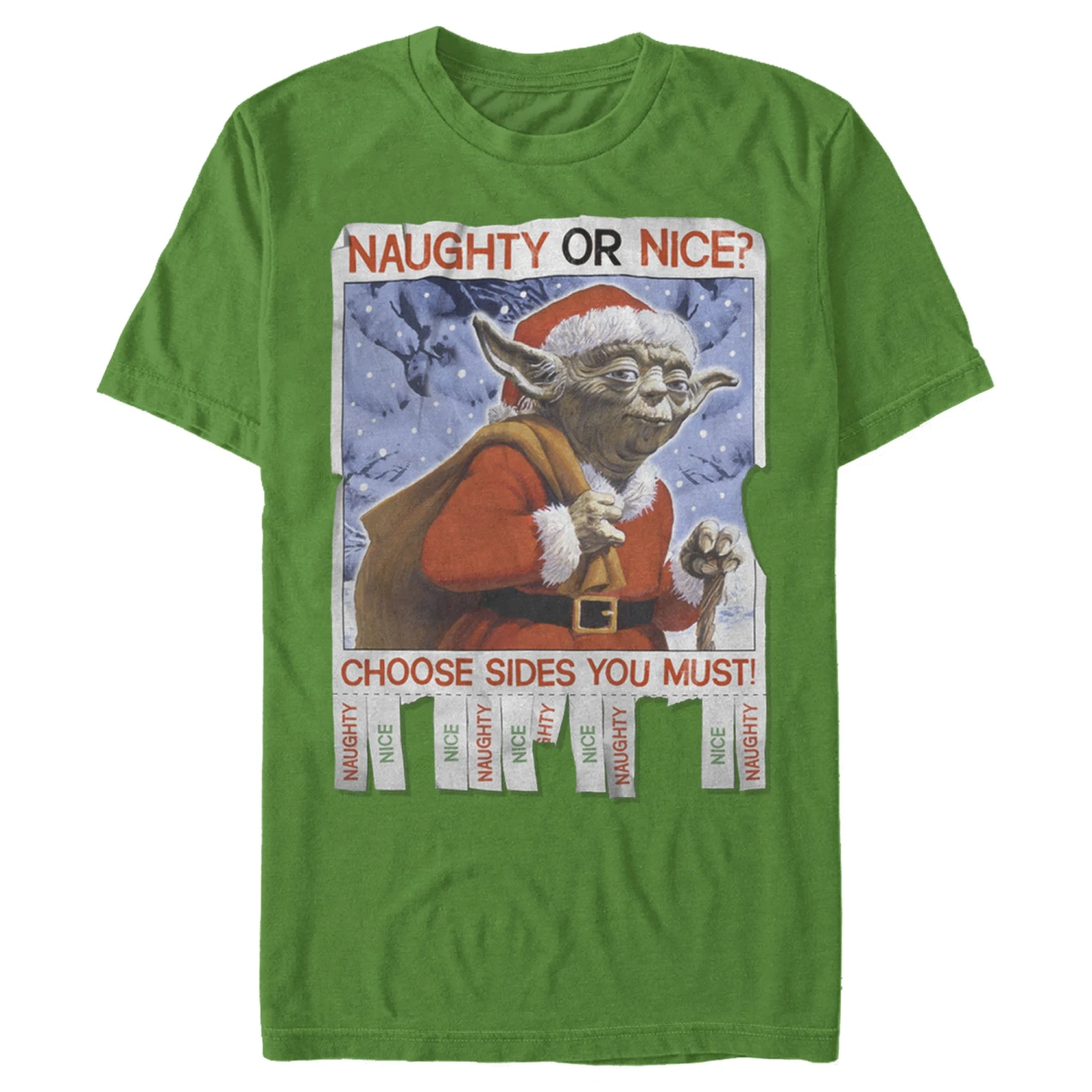 Men's Star Wars Christmas Yoda Naughty Or Nice T-Shirt 3 Men's Star Wars Christmas Yoda Naughty Or Nice T-Shirt