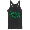 Women's Lost Gods St. Patrick's Day Sassy Lassy Clover Racerback Tank Top -Fifthsun Shirts 16VLIN11071A 002 Lucky Sassy Lassy