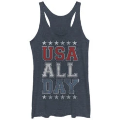 Women's Lost Gods Fourth Of July USA All Day Racerback Tank Top