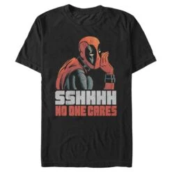 Men's Marvel Deadpool No One Cares T-Shirt -Fifthsun Shirts 16marv307wb no one 01 copy