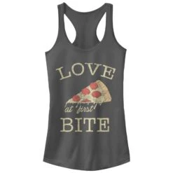 Junior's CHIN UP Pizza Love At First Bite Racerback Tank Top