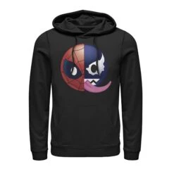 Men's Marvel Venom Spider-Man Split Emoji Pull Over Hoodie
