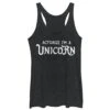 Women's CHIN UP Halloween Actually I'm A Unicorn Racerback Tank Top -Fifthsun Shirts 17MISC01048A 002 Actually Unicorn 04