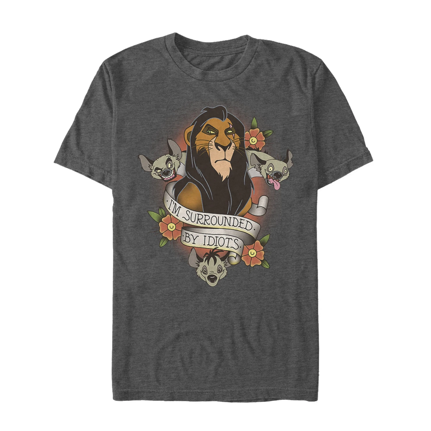 Men's Lion King Scar Surrounded By Idiots Tattoo T-Shirt 4 Men's Lion King Scar Surrounded By Idiots Tattoo T-Shirt - Image 2