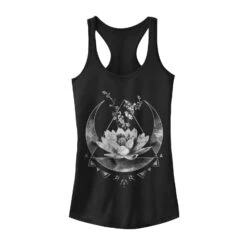 Junior's Lost Gods Celestial Flower Pattern Racerback Tank Top