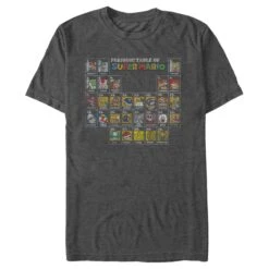 Men's Nintendo Periodic Table Of Super Mario T-Shirt -Fifthsun Shirts 17nntd00006a 002 mushroom table copy