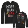 Men's Marvel 10th Anniversary More Than A Fan Long Sleeve Shirt -Fifthsun Shirts 18MARF00017A 002 Marvel Fan 82 100