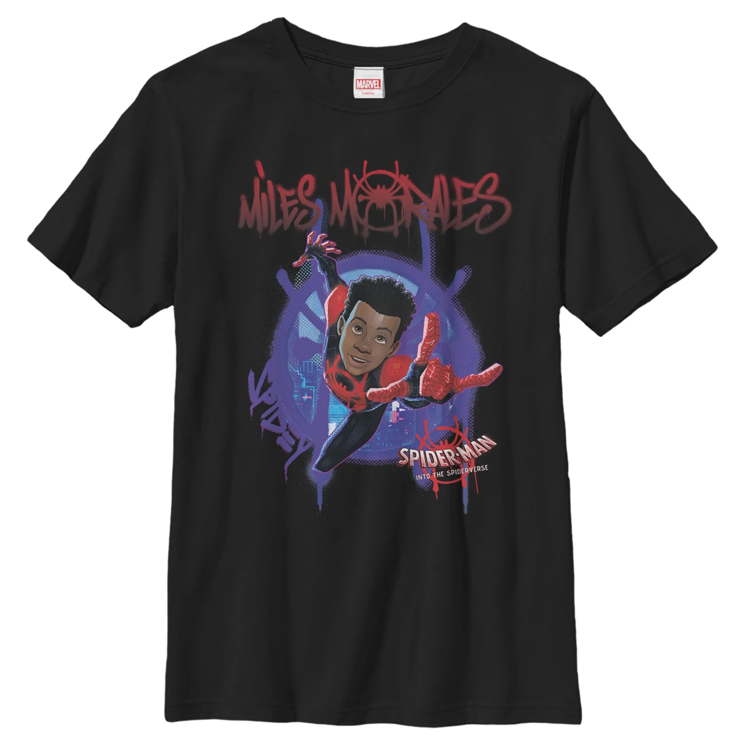 Boy's Marvel Spider-Man: Into The Spider-Verse Miles Morales Splat T-Shirt 5 Boy's Marvel Spider-Man: Into The Spider-Verse Miles Morales Splat T-Shirt - Image 3