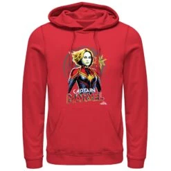 Men's Marvel Captain Marvel Sketch Profile Pull Over Hoodie