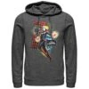 Men's Marvel Captain Marvel Flannel Patch Print Pull Over Hoodie -Fifthsun Shirts 18MARL00164A 003 90s Grunge Patch Marvel 125