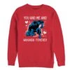 Men's Marvel Valentine Panther Wakanda Forever Sweatshirt -Fifthsun Shirts 18MARV01272A 003 Wakanda Love Forever 04 1