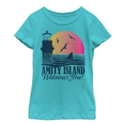 Girl's Jaws Amity Island Tourist Welcome T-Shirt