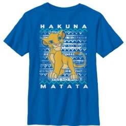 Boy's Lion King Simba Diagonal Stripe T-Shirt