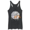 Women's Star Wars Halloween Death Star Drip Racerback Tank Top 1 Women's Star Wars Halloween Death Star Drip Racerback Tank Top -Fifthsun Shirts 18STRW00511A 004 No Moon Drip 04 15