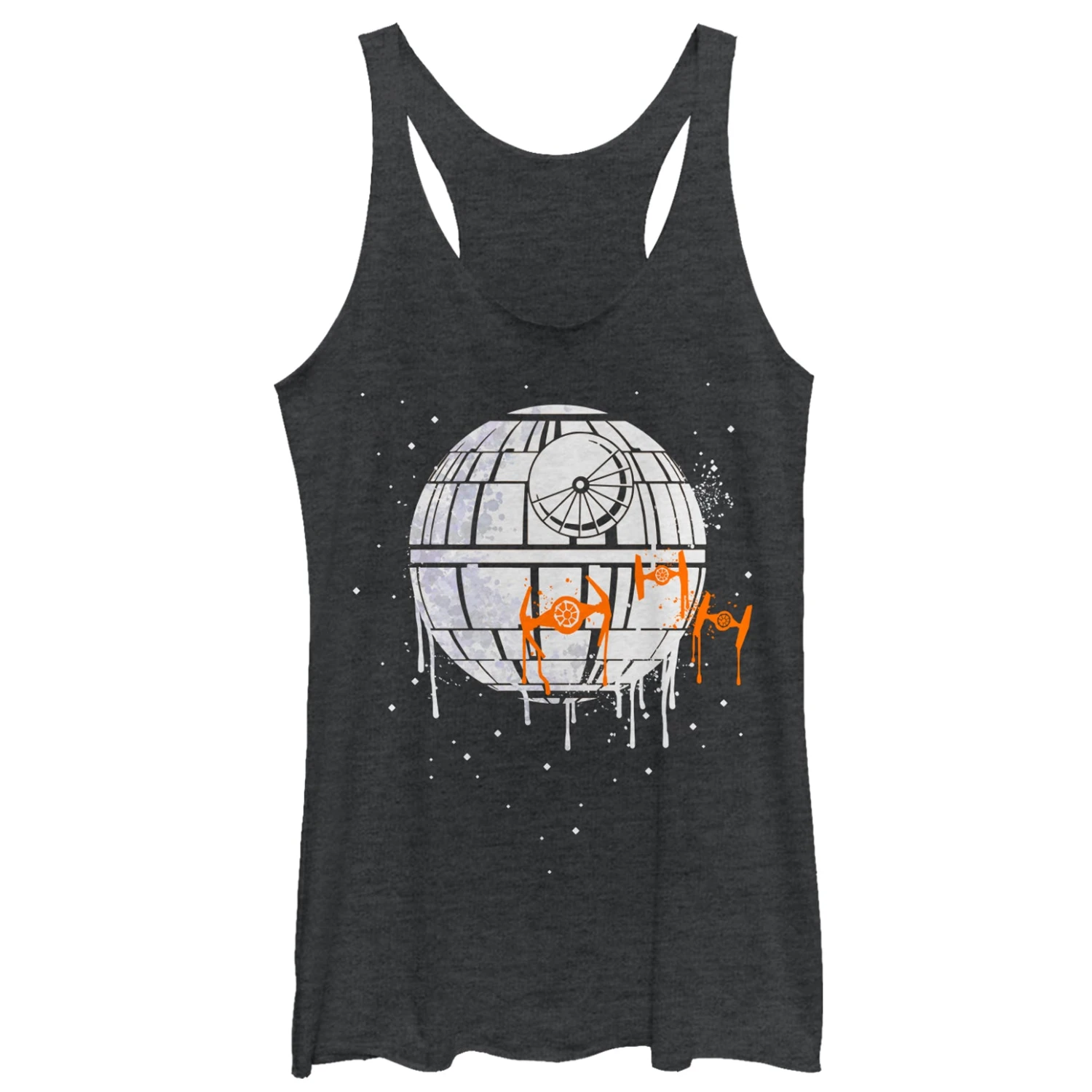 Women's Star Wars Halloween Death Star Drip Racerback Tank Top 3 Women's Star Wars Halloween Death Star Drip Racerback Tank Top