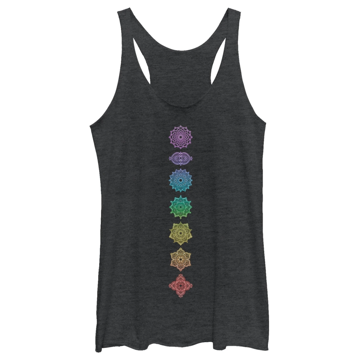 Women's CHIN UP Rainbow Chakra Racerback Tank Top 3 Women's CHIN UP Rainbow Chakra Racerback Tank Top