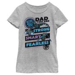 Girl's Marvel Black Panther Dad You Are Strong Smart Fearless T-Shirt