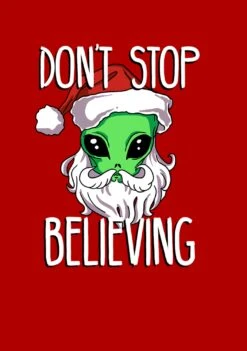 Men's Lost Gods Aliens Believe T-Shirt -Fifthsun Shirts 18misc02200a 001 alien santa believe 04 swatch