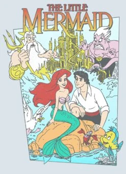 Men's The Little Mermaid Character Poster T-Shirt -Fifthsun Shirts 18prin00243a 047 mermaid cover 112 132 swatch