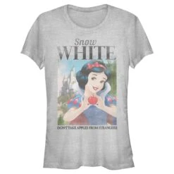 Junior's Snow White And The Seven Dwarfs Don't Take Apples From Strangers Poster T-Shirt