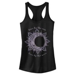 Junior's Lost Gods Live By The Sun Love By The Moon Racerback Tank Top