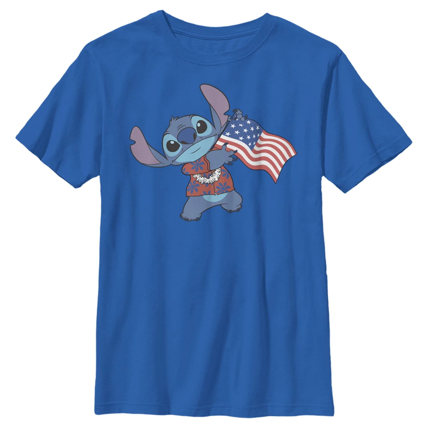 Boy's Lilo & Stitch Tropical American Flag T-Shirt 3 Boy's Lilo & Stitch Tropical American Flag T-Shirt