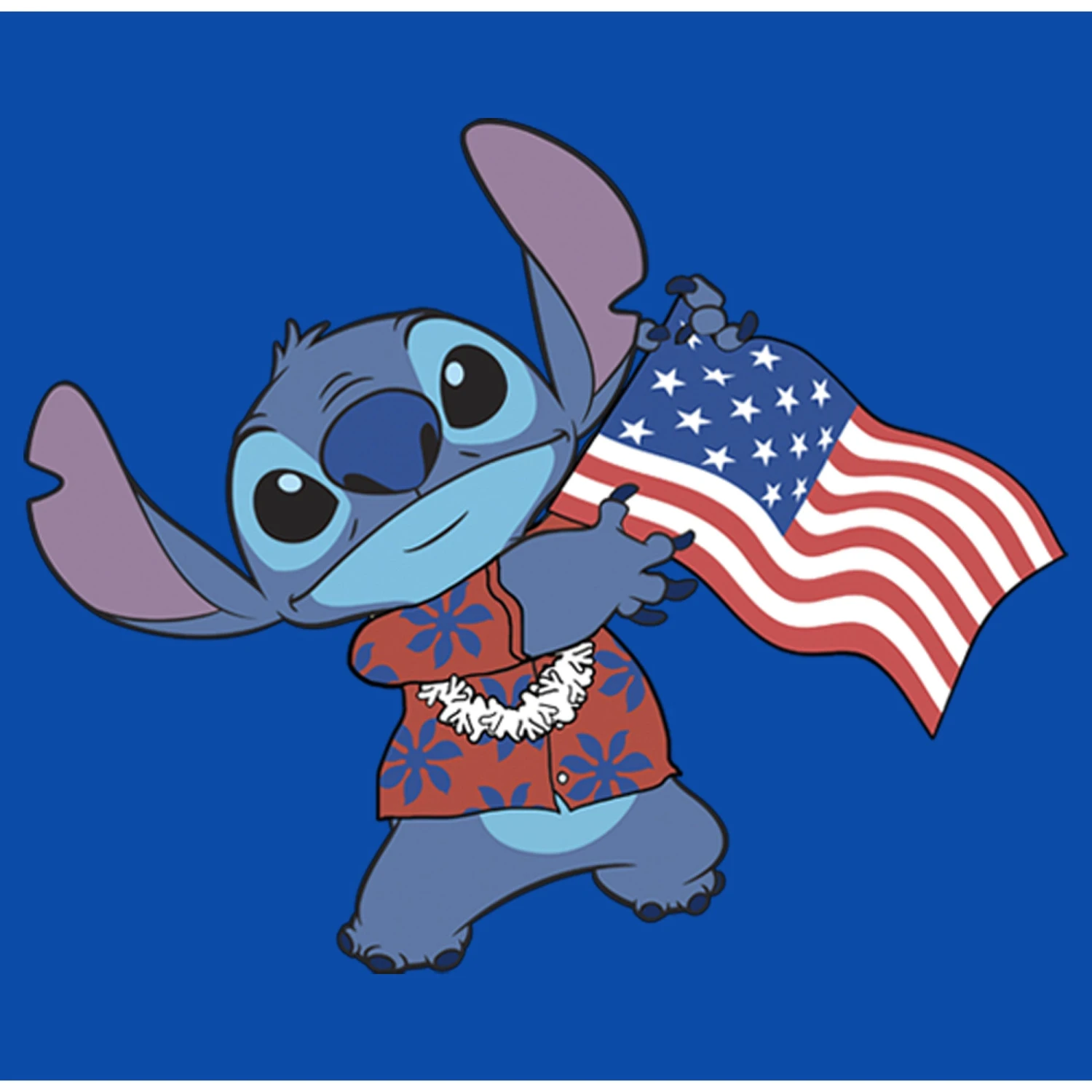 Boy's Lilo & Stitch Tropical American Flag T-Shirt 4 Boy's Lilo & Stitch Tropical American Flag T-Shirt - Image 2