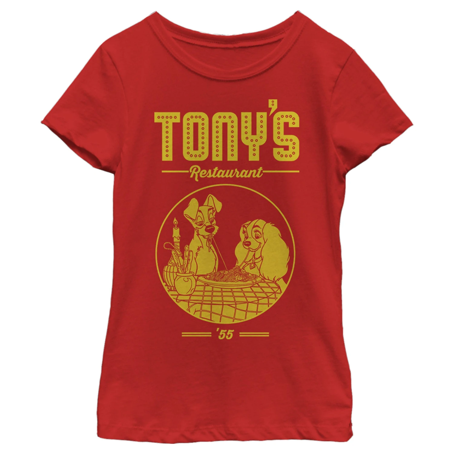 Girl's Lady And The Tramp Tony's Restaurant '55 T-Shirt 3 Girl's Lady And The Tramp Tony's Restaurant '55 T-Shirt