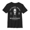 Boy's Addams Family Wednesday Happy Ouija Board T-Shirt