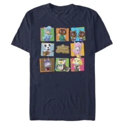 Men's Nintendo Animal Crossing Group Shot Panels T-Shirt