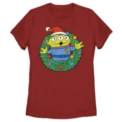 Women's Toy Story Alien Greetings Wreath T-Shirt