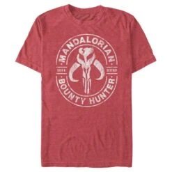 Men's Star Wars: The Mandalorian Seek & Destroy Stamp T-Shirt -Fifthsun Shirts 19STMD00024B 046 Gun for Hire 52 149 copy
