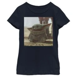 Girl's Star Wars: The Mandalorian The Mandalorian The Child Square Frame T-Shirt -Fifthsun Shirts 19STMD00087A 005 Tiny Green 54 149 5
