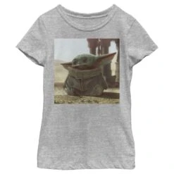 Girl's Star Wars: The Mandalorian The Mandalorian The Child Square Frame T-Shirt -Fifthsun Shirts 19STMD00087A 006 Tiny Green 54 149 5