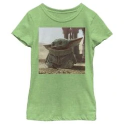 Girl's Star Wars: The Mandalorian The Mandalorian The Child Square Frame T-Shirt -Fifthsun Shirts 19STMD00087A 008 Tiny Green 54 149