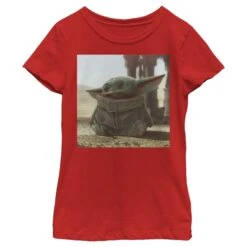 Girl's Star Wars: The Mandalorian The Mandalorian The Child Square Frame T-Shirt -Fifthsun Shirts 19STMD00087A 011 Tiny Green 54 149 5