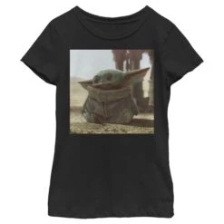 Girl's Star Wars: The Mandalorian The Mandalorian The Child Square Frame T-Shirt -Fifthsun Shirts 19STMD00087A 013 Tiny Green 54 149 5