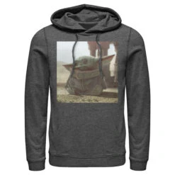 Men's Star Wars: The Mandalorian The Child Square Frame Pull Over Hoodie -Fifthsun Shirts 19STMD00087A 015 Tiny Green 54 149 6