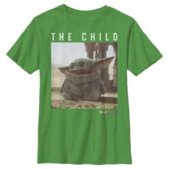 Boy's Star Wars: The Mandalorian The Child Frame T-Shirt -Fifthsun Shirts 19STMD00090A 041 Green Child 54 149 5