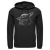 Men's Star Wars: The Mandalorian The Child Shadow Pull Over Hoodie -Fifthsun Shirts 19STMD00091A 004 Green Grey 54 149