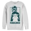 Men's Star Wars: The Mandalorian The Child And Bounty Hunter Silhouette Sweatshirt -Fifthsun Shirts 19STMD00220A 006 Cute Silhouette 132