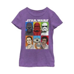 Girl's Star Wars: The Rise Of Skywalker Character Grid T-Shirt