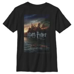 Boy's Harry Potter Deathly Hallows Hogwarts Poster T-Shirt