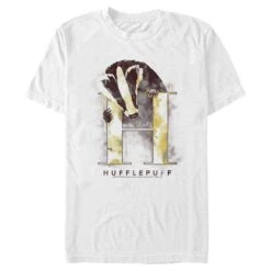 Men's Harry Potter Hufflepuff Badger Watercolor T-Shirt