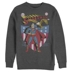 Men's Superman American Hero Sweatshirt -Fifthsun Shirts 19WBSM00005A 025 All American 141 148
