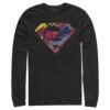 Men's Superman Logo Paint Splatter Long Sleeve Shirt