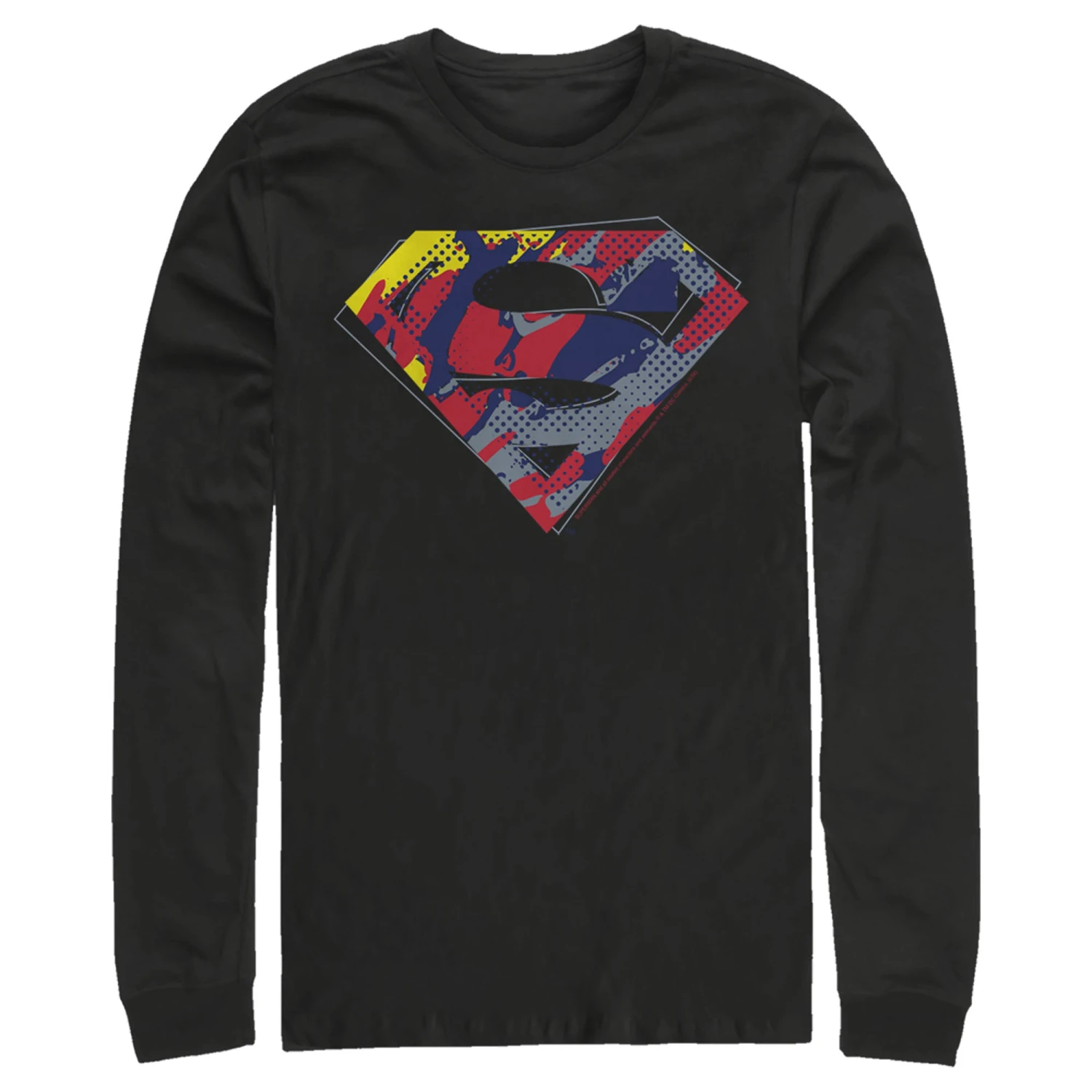 Men's Superman Logo Paint Splatter Long Sleeve Shirt 3 Men's Superman Logo Paint Splatter Long Sleeve Shirt