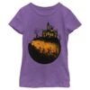 Girl's Mickey & Friends Walking Towards Haunted Mansion T-Shirt -Fifthsun Shirts 19dnmc00334a 002 mickeys haunted halloween 140 copy