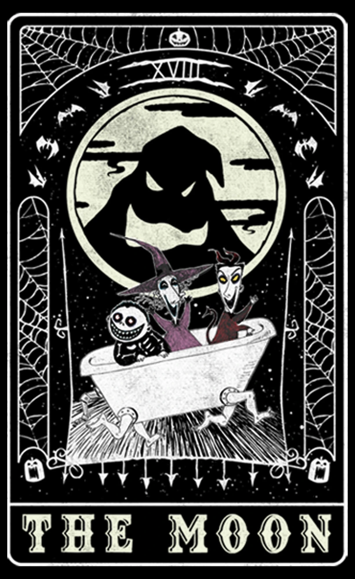 Men's The Nightmare Before Christmas Halloween Oogie Boogie And His Boys Moon Tarot Card Pull Over Hoodie 4 Men's The Nightmare Before Christmas Halloween Oogie Boogie And His Boys Moon Tarot Card Pull Over Hoodie - Image 2